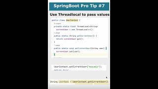 SpringBoot PRO Tip  Use Threadlocal variables shorts codingtips springboot [upl. by Landrum]