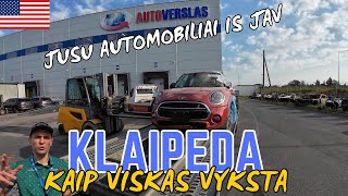 GRIZTU I LIETUVA  KAIP USA AUTOMOBILIAI ATRODO KLAIPEDOJE [upl. by Ralli]