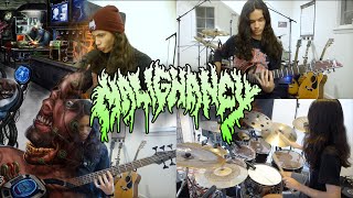 MALIGNANCY  quotInhuman Grotesqueriesquot Full Band Cover [upl. by Nohsreg55]