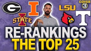 Reranking the AP Top 25 Georgia Tennessee Illinois Iowa State LSU  Cover 3 College Football [upl. by Anahtor]