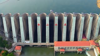 Aerial China Meishan Reservoir Dam [upl. by Linn275]