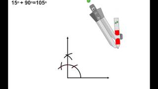 ANGLE CONSTRUCTIONS USING COMPASS  105 DEGREES [upl. by Fabiolas]