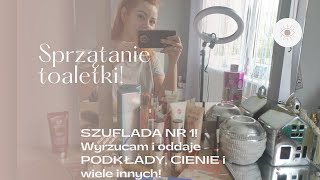 Sprzątanie toaletki odc 1 Wyrzucam ⭐ oddaje ⭐ PODKŁADY CIENIE i inne CUDA⭐ szuflada wstydu [upl. by Krystal]