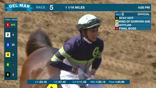 Stay Hot wins the La Jolla Handicap race 5 at Del Mar 8424 [upl. by Naira889]