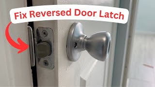 Fix Reversed or Backwards Door Latch on Interior Door  Door Latch Not Catching Strike Plate diy [upl. by Abibah]