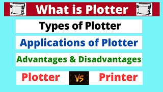 What is Plotter Types amp Applications of Plotter Plotter Vs Printer Advantages amp Disadvantages [upl. by Beeson885]