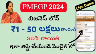 PMEGP loan apply onlinehow to get loan under PMEGPpmegp loan process 2024business loan in telugu [upl. by Eednyl]