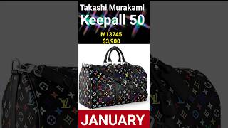 NEW LOUIS VUITTON 20 YEAR ANNIVERSARY TAKASHI MURAKAMI MONOGRAM KEEPALL 50 JANUARY 2025 RELEASE [upl. by Gagnon]