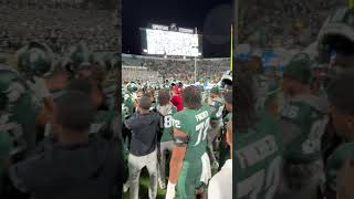 Michigan State celebrates its homecoming win against Iowa [upl. by Aretina]