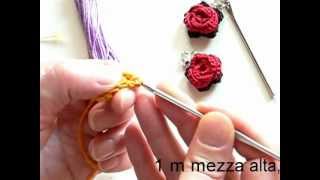 Video tutorial orecchino ad uncinetto con rosa rossa parte 2mp4 [upl. by Varuag]