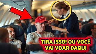 Assistente de voo expulsa republicano com boné MAGA sem saber que ele é o dono da companhia aérea [upl. by Radbourne]