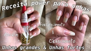 UNHAS GRANDES E FORTES COM RECEITA CASEIRA RÁPIDA Melhor receita para unhas [upl. by Acimad]