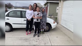 13year old boy trades Xbox money from yard work to buy his mom a car [upl. by Dyrrej]