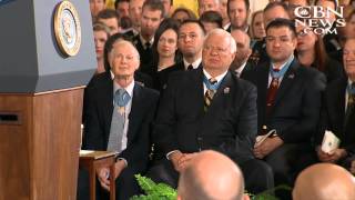 Navy SEAL Receives Medal of Honor at White House Ceremony [upl. by Atinnod]