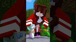 Running With Bigger And Bigger JJs Sister  MAIZEN Minecraft Animation shorts [upl. by Venterea]