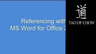 Referencing with Word 2010 [upl. by Euphemiah161]