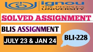 BLIE 228 SOLVED ASSIGNMENT 20232024 BLIE 228 IGNOU SOLVED HANDWRITTEN ASSIGNMENT 202324 ignou [upl. by Eibreh578]