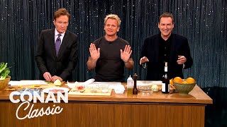 Conan amp Norm Macdonald Cook With Gordon Ramsay  Late Night with Conan O’Brien [upl. by Yetsirhc198]