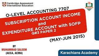 O LEVEL ACCOUNTING 7707 SUBSCRIPTION ACCOUNT [upl. by Haggar]