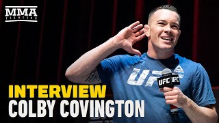 Colby Covington Gives Fight Update Predicts Tyron Woodley Leaves On A Stretcher  MMA Fighting [upl. by Ayres84]