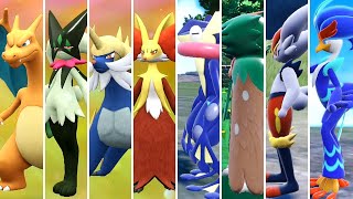 Pokémon Scarlet amp Violet  All Starters Evolutions Comparison  Walking  Sleeping [upl. by Tiffany745]