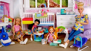 Barbie and Ken Family New Room for Baby Doll in Dreamhouse [upl. by Lucita897]