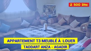 Appartement T3 meublé à louer longue durée Taddart Anza  AGADIR [upl. by Marisa]