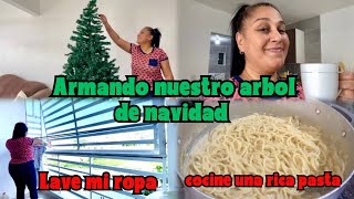 vlog Armando nuestro Arbol de navidad pintamos la sala y lave mi ropa  cocine una rica pasta [upl. by Col]