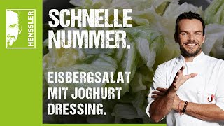 Schnelles EisbergsalatRezept mit JoghurtDressing von Steffen Henssler [upl. by Ididn129]