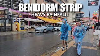 Benidorm Strip HEAVY Rainfall  Is it still Busy in this Weather [upl. by Whatley]