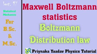 Maxwell Boltzmann statistics [upl. by Erminia]