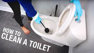 How to Clean a Toilet in Less Than 3 Minutes Cleaning Motivation [upl. by Droffats]