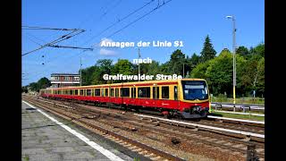 SBahn Berlin Ansagen S1 Berlin Wannsee  Oranienburg [upl. by Ronel839]