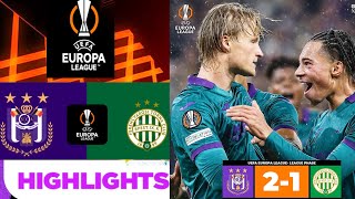 Anderlecht vs Ferencváros 21 Highlights  Ligue Europa 2024  rsc Anderlecht Ferencvaros Résumé [upl. by Yorgerg39]