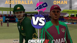 australia vs oman t20 worldcup highlights  cricket22 t20worldcup2024 gaming [upl. by Lika443]