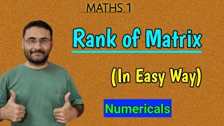 Rank of Matrix  Examples  In easy way  Maths [upl. by Ynomrah]