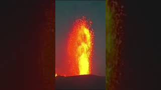 Huge Strombolian Lava Jets Iceland Volcano Fissure Eruption Relaxing Inspired Music [upl. by Nylrebmik]