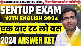 12th English Sent up exam questions and answers  Sent up question of 2024  bihar board exam 2025 [upl. by Rasmussen]