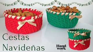 Cómo hacer cestas a crochet para navidad tejidas paso a paso [upl. by Willie654]