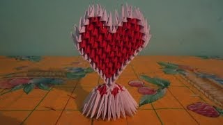 Cómo HACER un CORAZÓN de ORIGAMI 3d [upl. by Ennairam437]