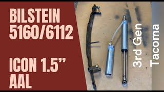 Bilstein 5160 amp 6112  Icon Add a Leaf Install 4K  3rd Gen Tacoma Build Part 1 [upl. by Lemon]