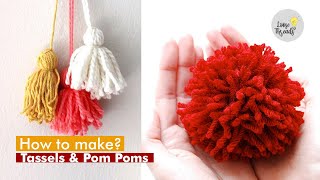 How to make Tassels amp Pom Poms  DIY Quick amp Easy Wool Yarn  CRAFT BASICS [upl. by Hi]