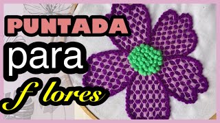 🌺BORDADOS A MANO PASO A PASO DE FLORES 🌺 BORDADO FANTASIA 🌺 MEMA BORDADOS 🌺 [upl. by Zebedee]