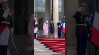 French Presidents wife holds Queen Camillas hand  HELLO [upl. by Nirrac29]