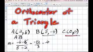 Orthocenter of a Triangle Grade 10 Academic Lesson 3 4 10 19 14 [upl. by Nnahtur]