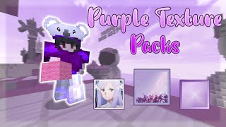 Aesthetic Purple Texturepacks  Solo Bedwars Commentary [upl. by Annoda705]