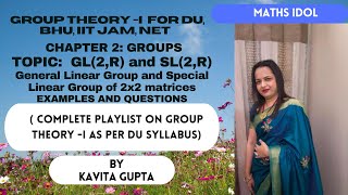 Lec 23 General linear group and special linear group Definition examples and questions in Hindi [upl. by Tiny696]