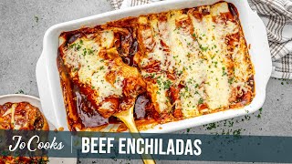 Quick Homemade Beef Enchiladas Ready in less than 60 Minutes  JoCookscom [upl. by Lai128]