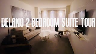 Delano two bedroom suite tour King and Queen connected room Las Vegas 2021 [upl. by Elyssa]