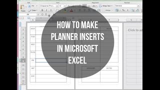 How to Make Planner Inserts Using Microsoft Excel [upl. by Evette]